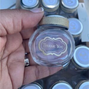 Clear Glass Thank You Jar with Gold Lid
